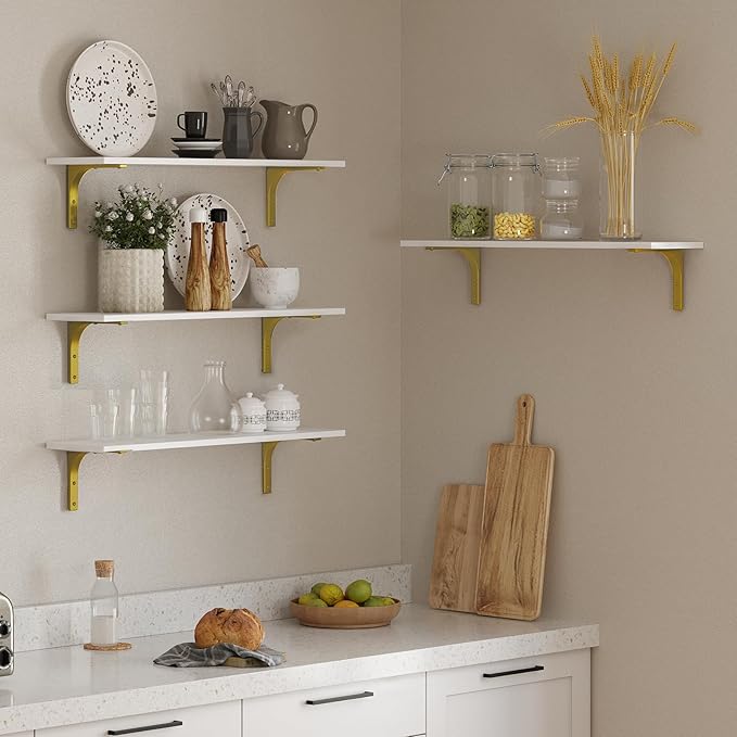 DINZI LVJ Long Wall Shelves, 31.5" Wall Mounted Shelves Set of 4, Large - Image 5