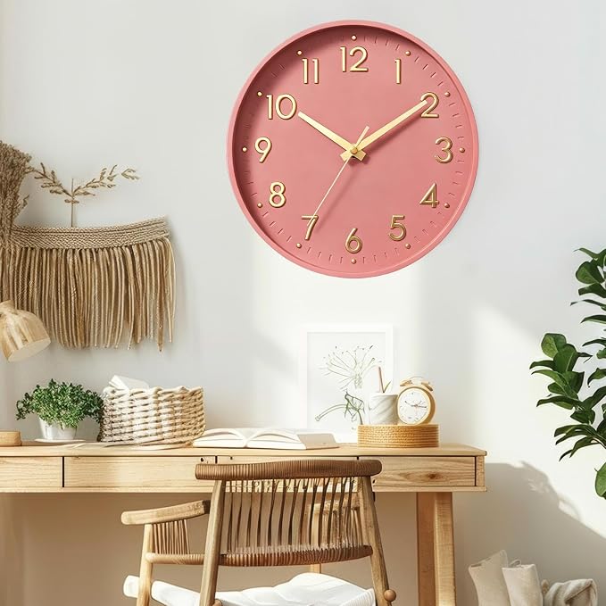 Mosewa Wall Clock 8 Inch, Battery Operated Silent Non-Ticking Modern Analog - Image 4