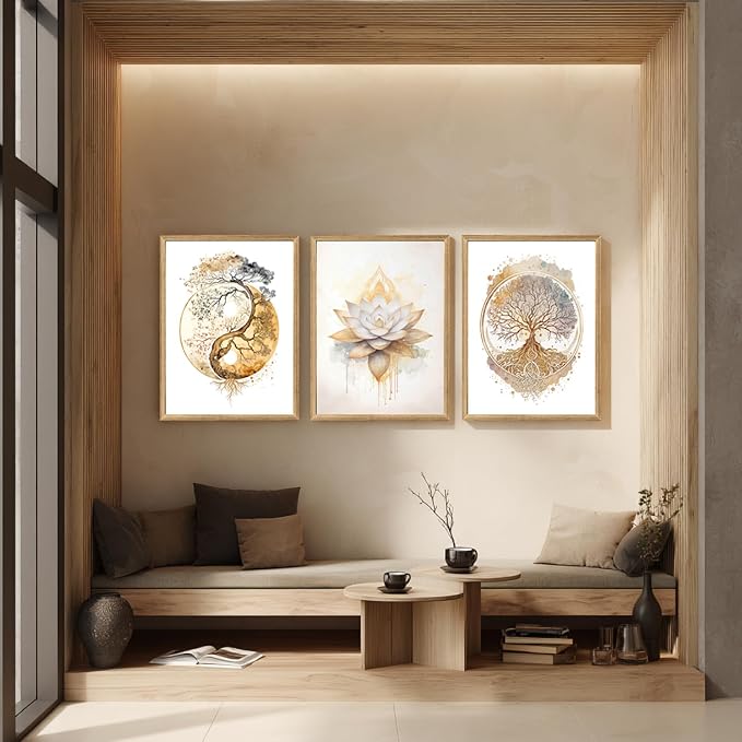 GELDSTEI Tree of Life Wall Art, Calming Zen Wall Decor, Abstract Yin Yang Tree - Image 4