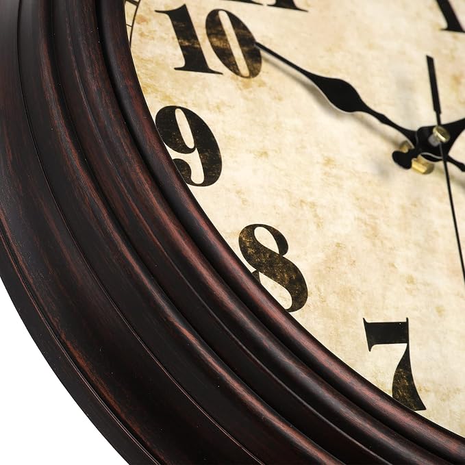 TOPZEA Retro Wall Clock, 12 Inch Silent Non-Ticking Classic Clocks Decorative - Image 4