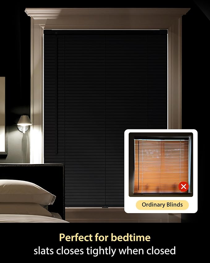 UNISHADES No Drill Blinds for Windows 1" Vinyl L-Shaped Slats Cordless Mini - Image 5