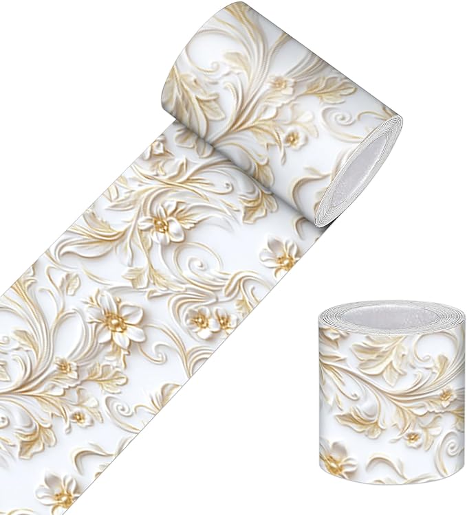 HOMETITUTE Wallpaper Border Peel and Stick Feather Texture Decorative Wall Trim by HOMETITUTE