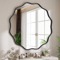 Round Wavy Mirror, 30 Inch Metal Frame Circle Mirror, Round Wall Mounted by Unknown