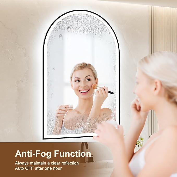 Arched LED Bathroom Mirror 24"x36", Dimmable-LED Mirror - Image 3
