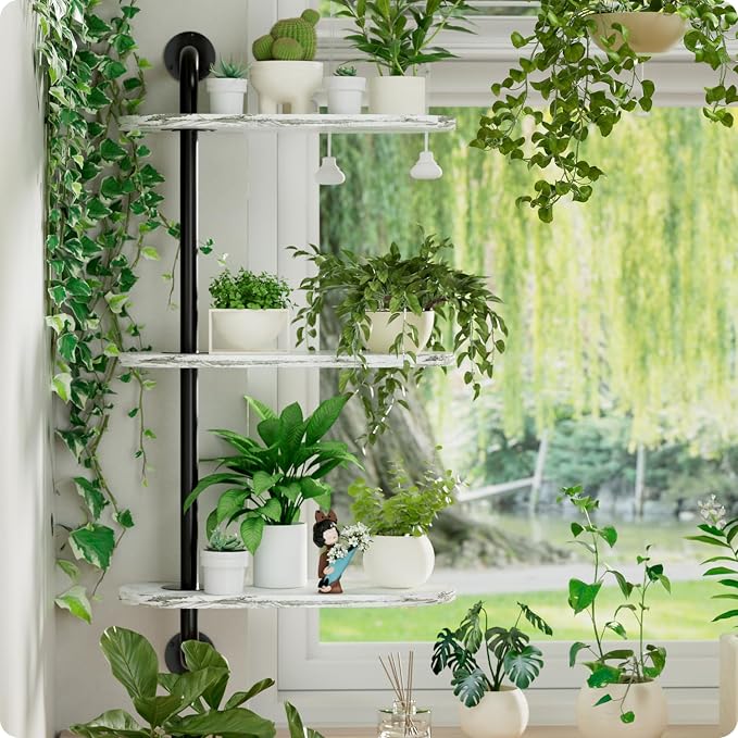 Rotating Window Plant Shelves 3-Tier, Wooden Window Shelf - Image 6