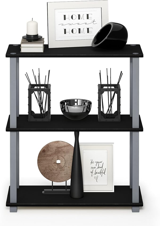 Furinno TURN-S-TUBE Storage Shelves Set of 2, 3-Tier Book Shelf, Corner Shelf - Image 4