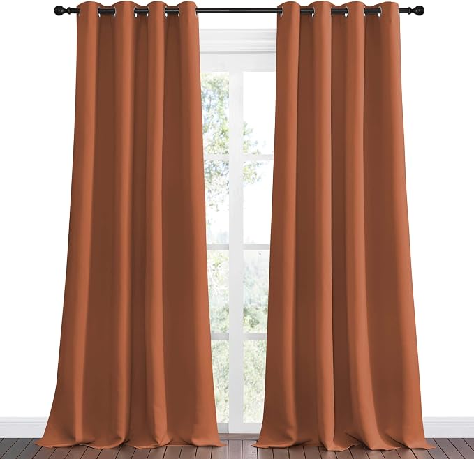 NICETOWN Burnt Orange Blackout Curtains - Image 2