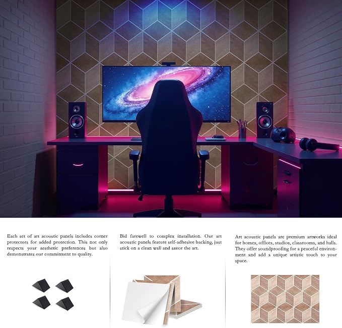 12Pack Acoustic Panels, Self-Adhesive Sound Proof Panels - Image 4