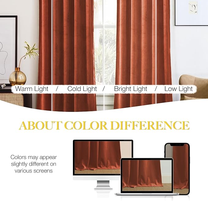 NICETOWN Burnt Orange Room Darkening Curtains - Image 4