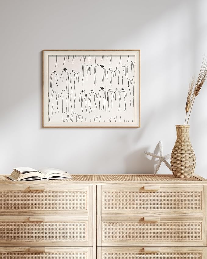 VIYYIEA Framed Wall Art for Living Room, Sketch Canvas Prints, Minimalist Home - Image 2