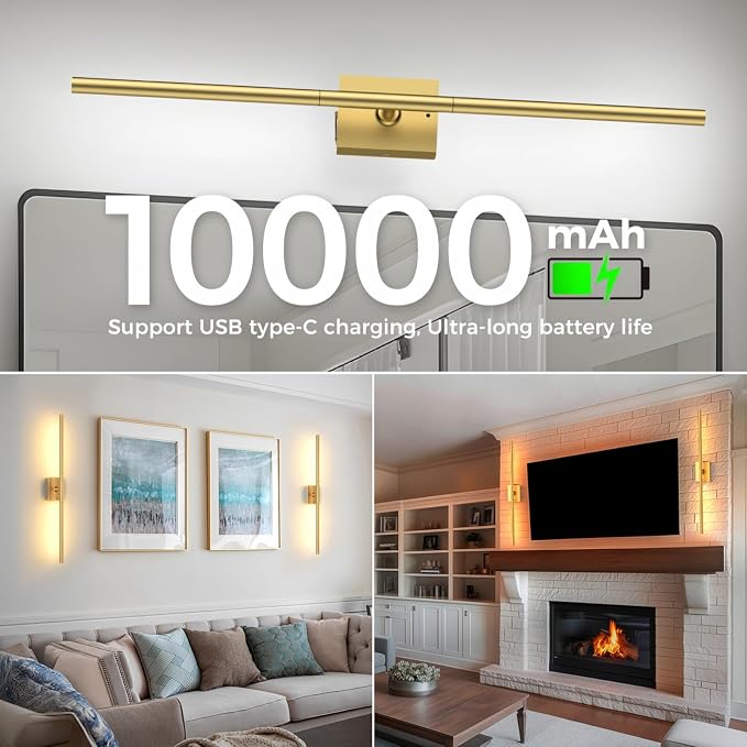 iThird 1 Pack Battery Operated Wall Sconce, Wireless Battery Wall Sconce - Image 3