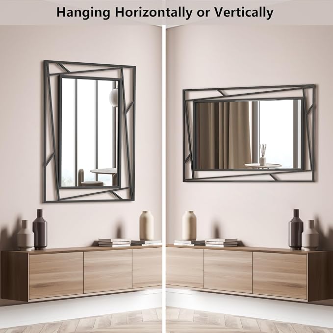 Rectangular Wall Mirror, Hang Horizontally or Vertically - Image 3