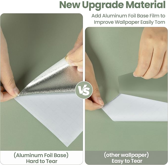 practicalWs Sage Green Wallpaper Stick and Peel Green Contact Paper 17.7'' x - Image 7