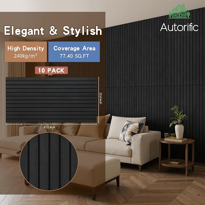 10 Pack Acoustic Panels, 47.2”x23.6” Decorative Large Acoustic Wall Panels - Image 3