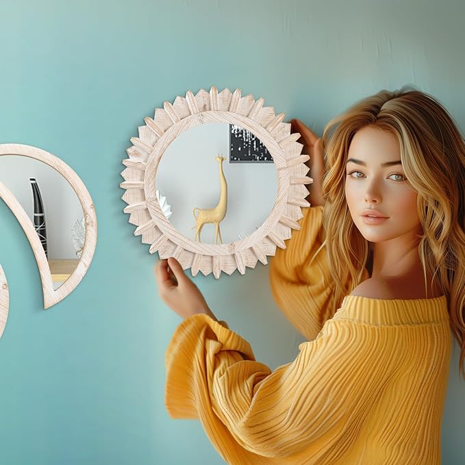 WAKOSAN Wall Mirror, Moon Phase Mirror Set, Wall Decor - Image 3