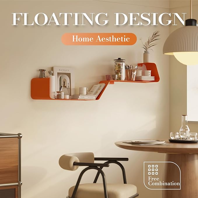 Sttoraboks Floating Wall Shelves Set of 3, Metal Mounted Shelf - Image 4