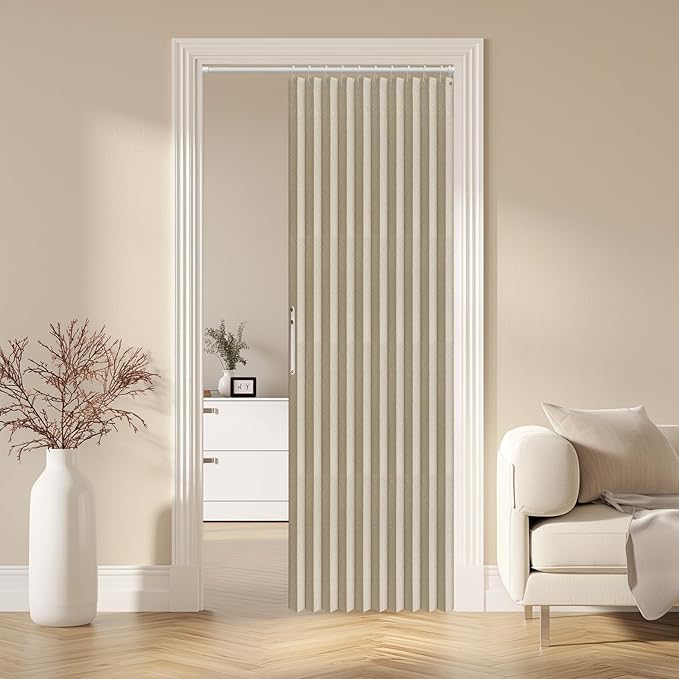 AJAZZ 100% Blackout Magnetic Door Curtain Accordion Doors Interior Folding by AJAZZ