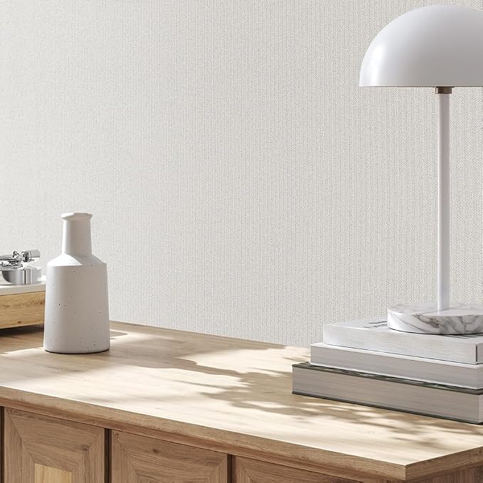 SHUFA Beige Cotton-Like Textured Grasscloth Wallpaper Matte Thick Real Woven - Image 8