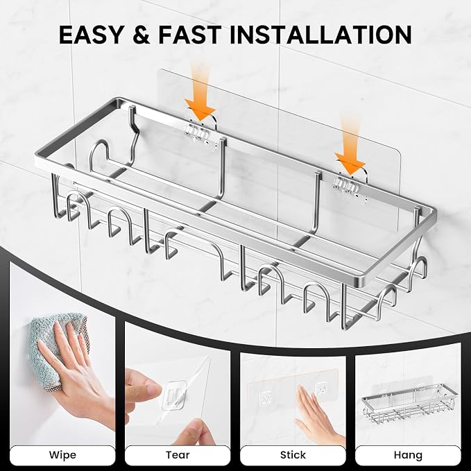 Shower Caddy, 5 Pack Shower Shelves - Image 6