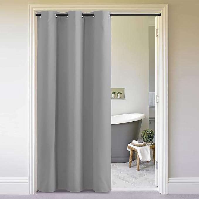 NICETOWN Faux Folding Accordion Doors, Front Door Curtains, Privacy Blackout by NICETOWN