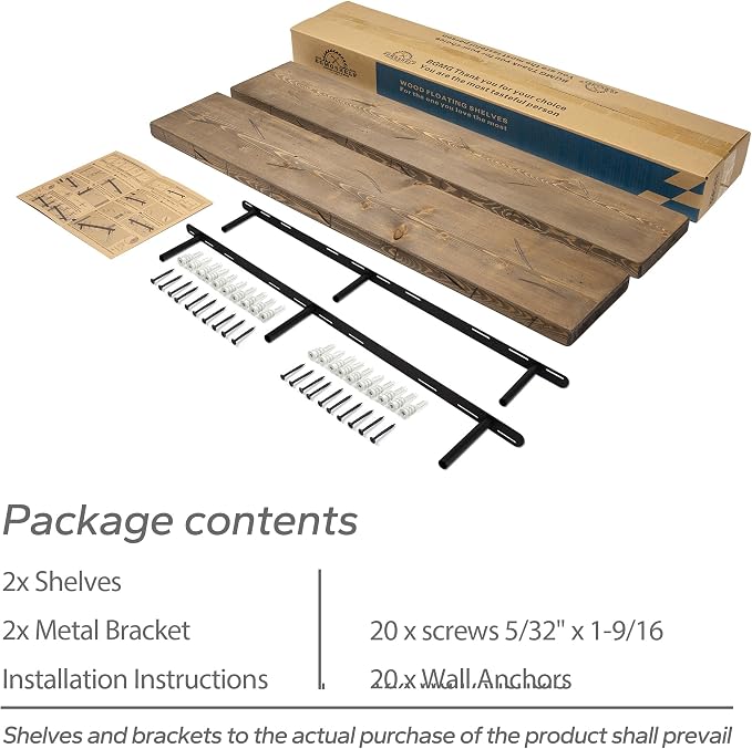 BGMG Floating Shelves 60 inch Long, Distressed, Wide Rustic Wooden Wall Shelves - Image 7