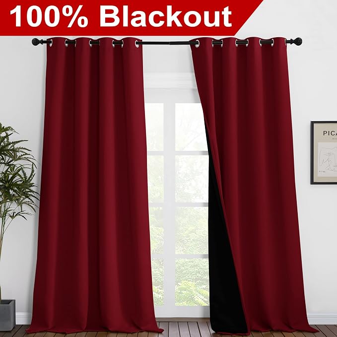 NICETOWN Truly Blackout Drapes for Living Room, Heavy-Duty Full Light Shading - Image 2