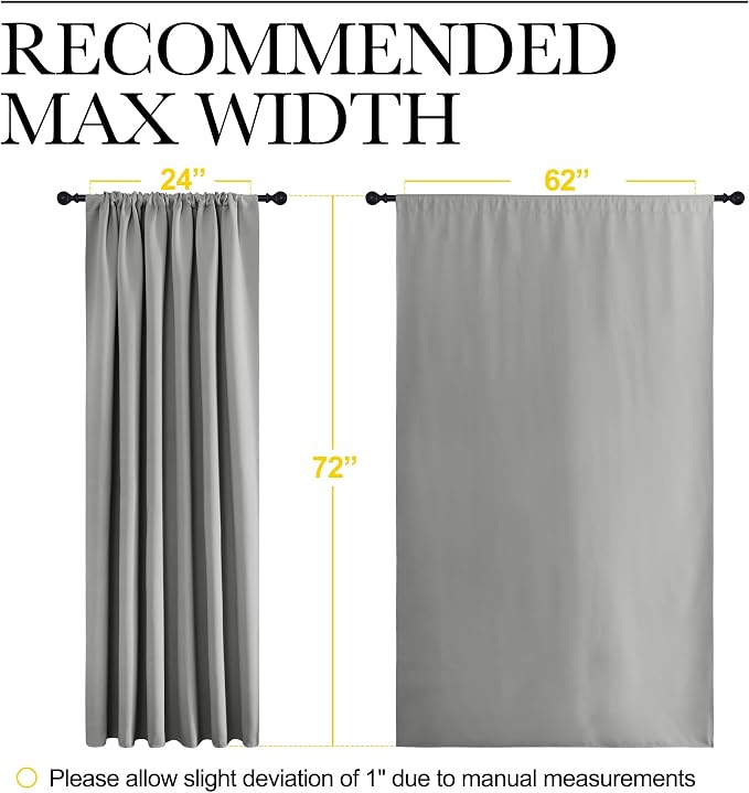 NICETOWN 2 Panels Blackout Curtains, Rod Pocket Window Curtains Room Darkning - Image 6
