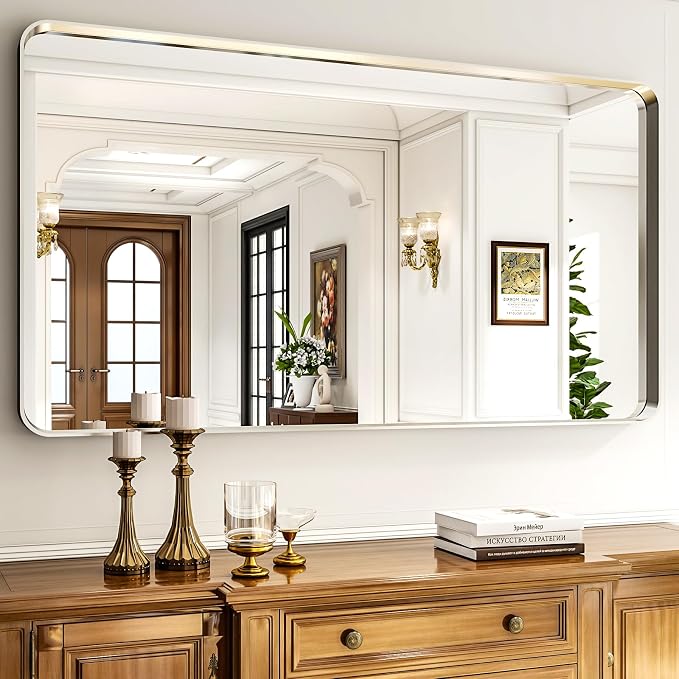 55"x 30" Silver Bathroom Mirror - Image 2