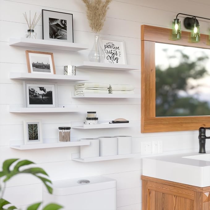 RICHER HOUSE 8 Set Floating Wall Mounted Shelves, Nursery Hanging Book Shelves - Image 6