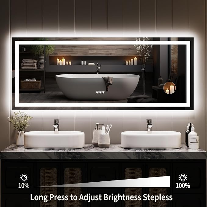 GarveeHome 60x24 LED Bathroom Mirror - Image 6