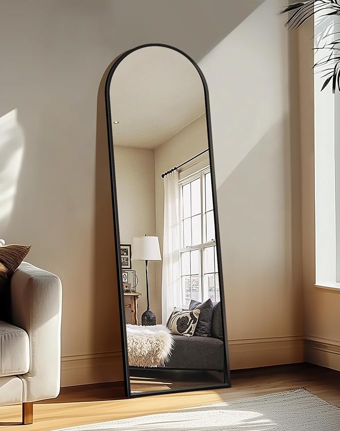 Delma Arched Mirror Full Length, Standing Mirror Full Body, Large Floor - Image 6