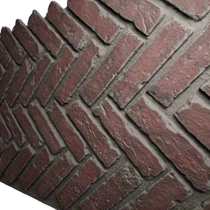 EverStone Herringbone Faux Brick Panel, 46 1/2"W x 25 1/4"H x 1"D, Stratus Color - Image 7