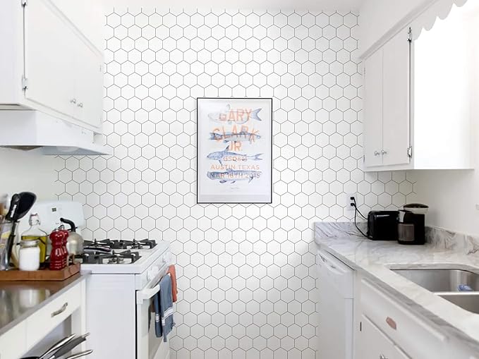 Kitchen Peel and Stick Wallpaper White Wallpaper Contact Paper - Image 5