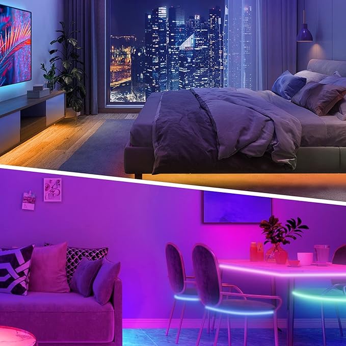 KSIPZE 200ft Led Strip Lights RGB Music Sync Color Changing Bluetooth Led Lights - Image 7
