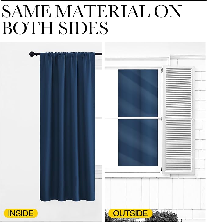 NICETOWN 2 Panels Blackout Curtains, Rod Pocket Thermal Insulated Drapes - Image 7