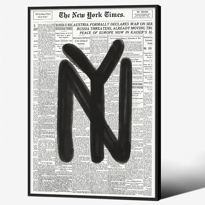 Black and White Newspaper Wall Art Vintage New York City Poster Trendy by Unknown
