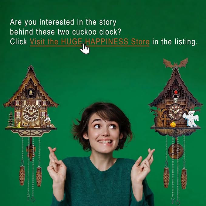 Cuckoo Clock for Wall Art: 12 Melodies, Volume Control, Night Mode, Germany - Image 6