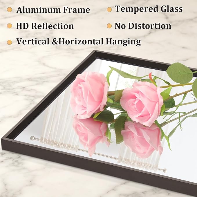 AAZZKANG Rectangular Metal Frame Mirror Retro Bathroom Bedroom Wall Mirrors - Image 3