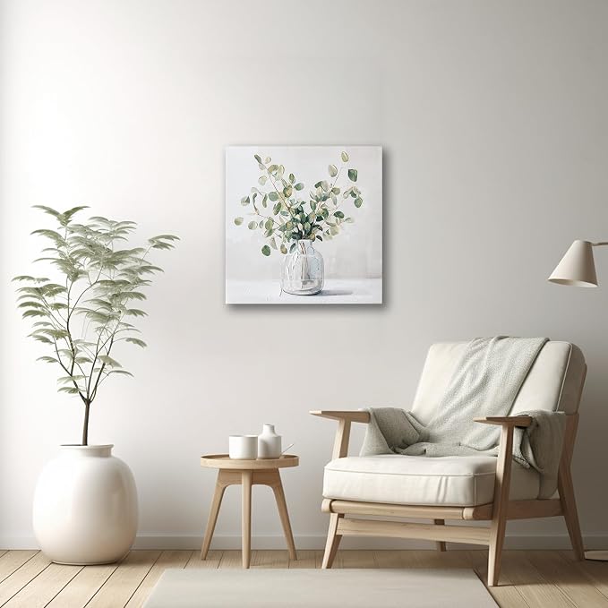 Eucalyptus Hand painted Canvas Wall Art, Eucalyptus Plant Painting Art Decor - Image 4