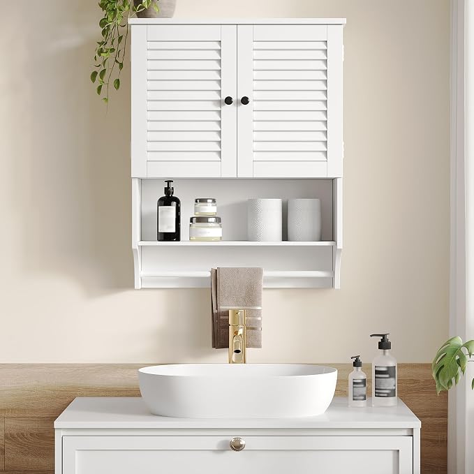 ChooChoo Medicine Cabinet with Towels Bar, 23.6" L x 8.8" W x 29.5" H MDF - Image 7