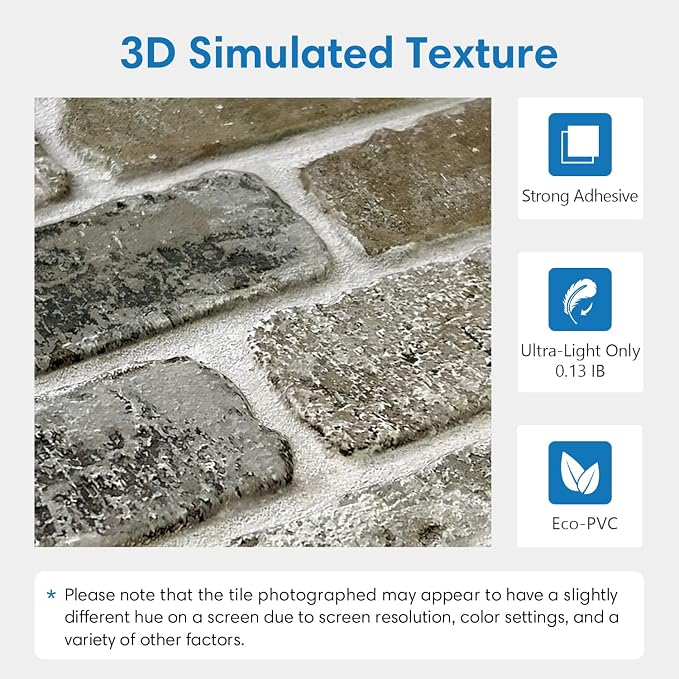COMSTICKC 3D Faux Brick Peel and Stick Wall Covering, Small Brick Size Thin PVC - Image 3