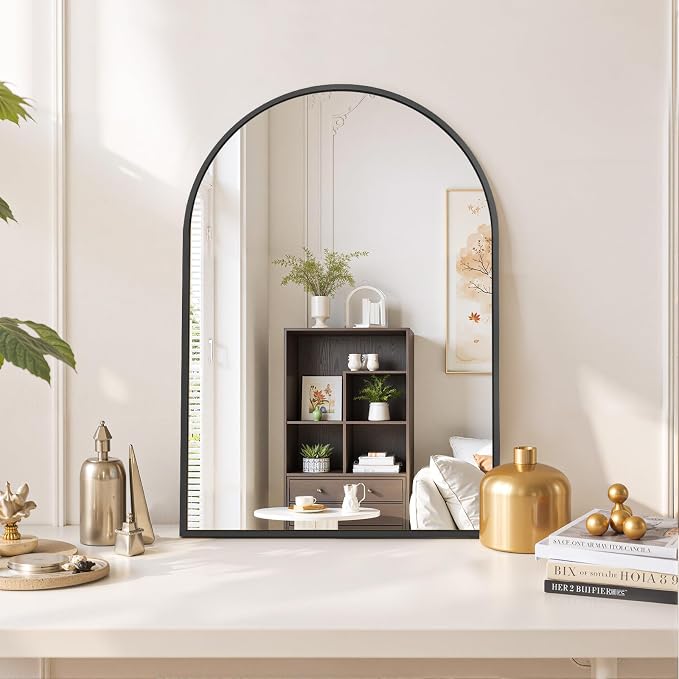 Arched Wall Mirror 30x20 Inch Black Bathroom Vanity Mirror - Image 6