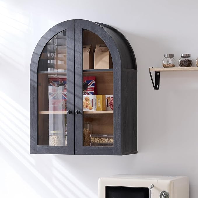 Bathroom Arched Wall Cabinet Over The Toilet Storage Cabinet, 23.5×31.4 Inch - Image 6