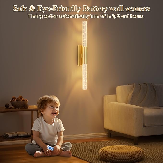 camuucci Battery Operated Wall Sconces Set of 2 Rechargeable Battery Powered - Image 7