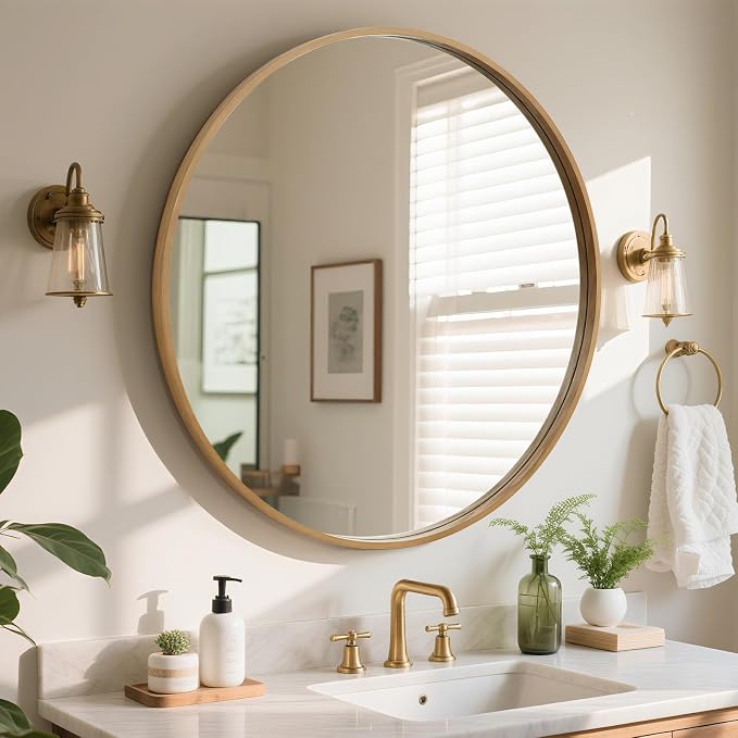 WallBeyond Round Wood Mirror by WallBeyond