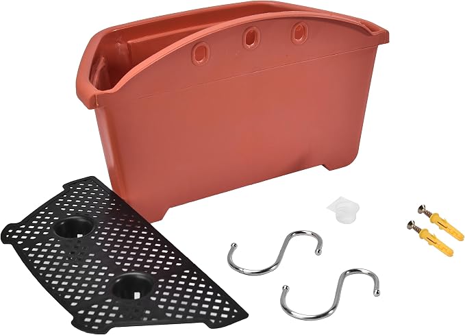 9.8 inch 8 Pack Brick Red Wall Hanging Planters - Image 8