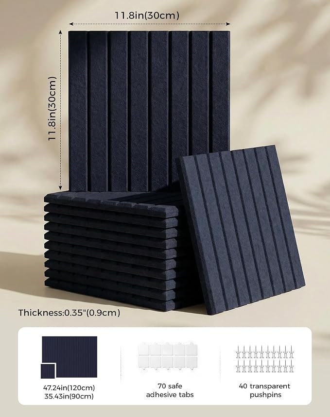 Aothia 12-Pack Felt Bulletin Board Tiles 48"x36", Modular Pin Board - Image 2