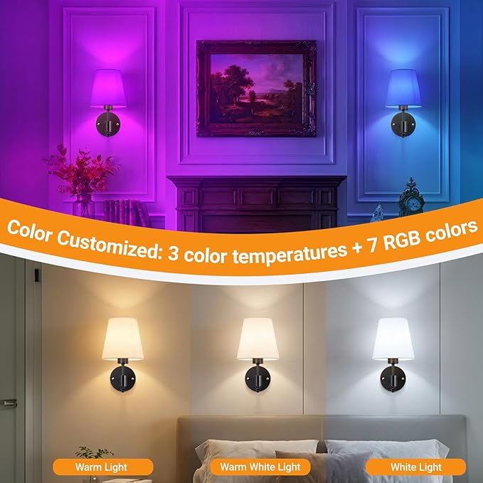 Battery Operated Wall Sconces Set Of Two, Wireless Battery Wall Light - Image 5