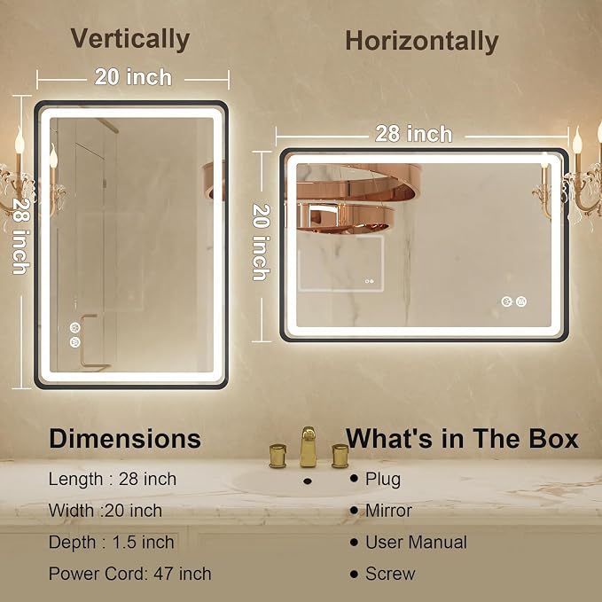 20"x 28" LED Bathroom Mirror - Image 7