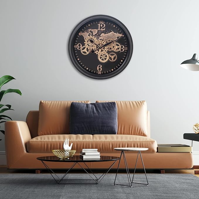 CLXEAST 24 Inch Moving Gear Wall Clock - Image 7